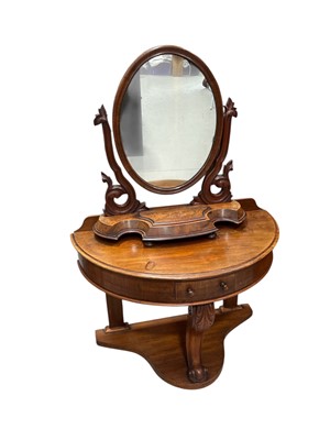 Lot 142 - An Antique Demi-lune Table and a Dressing...