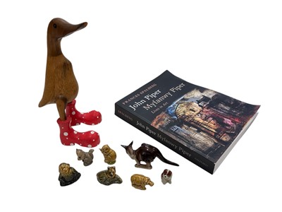 Lot 144 - A collection of whimsies, a carved wooden...