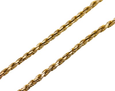 Lot 27 - An 18k gold rope link bracelet.