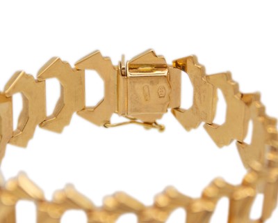 Lot 34 - An 18k gold fancy link bracelet.