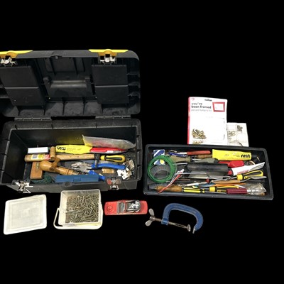 Lot 178 - A Stanley toolbox with a selection of tools...