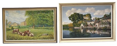 Lot 194 - A landscape oil on board signed Ronald Pickup...