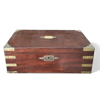 Lot 206 - A good quality campaign-style writing slope in...