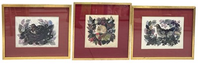 Lot 210 - Three textile embroidery artworks by Janet...