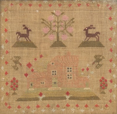 Lot 539 - A woolwork sampler.
