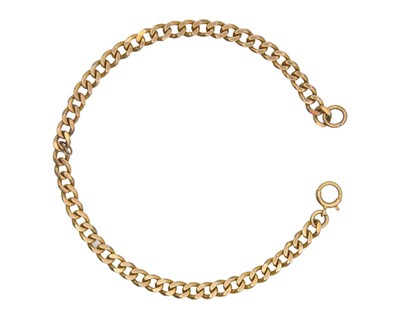 Lot 107 - A 9k gold curb bracelet.