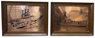 Lot 232 - Two Bob Morris copper etchings, HMS Hood and...