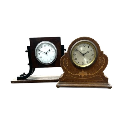 Lot 233 - A French eight-day mantel clock and a Smiths...