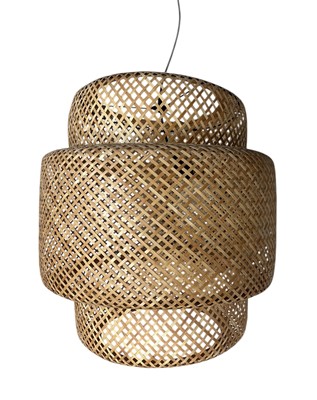 Lot 242 - An IKEA 'Sinnerlig' bamboo ceiling pendant...