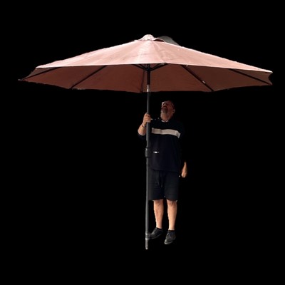 Lot 80 - A garden parasol 280cm across with a ratchet...