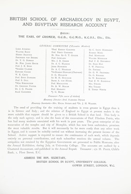Lot 1 - (Egyptology and the Egypt Exploration Fund) Flinders Petrie and Guy Brunton et al