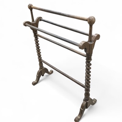 Lot 95 - A Victorian mahogany quilt/towel rack with...