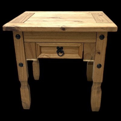 Lot 101 - A Mexican pine single drawer side table,...