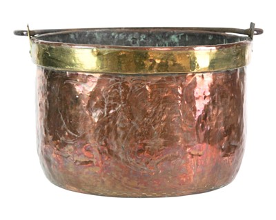 Lot 655 - A large copper cauldron or log bin, 19th century.