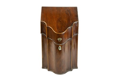 Lot 12 - A George III mahogany knife box.