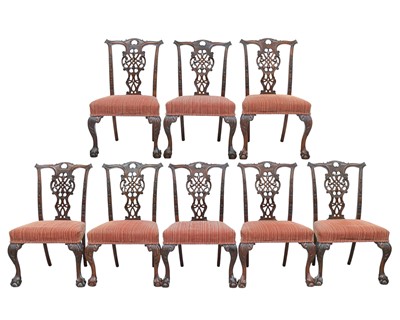Lot 952 - A matched set of eight George III mahogany dining chairs.
