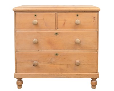 Lot 911 - A late Victorian pine chest.