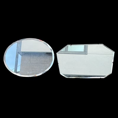 Lot 122 - Two Vintage Bevelled Edge mirrors. 38 x 65cm...