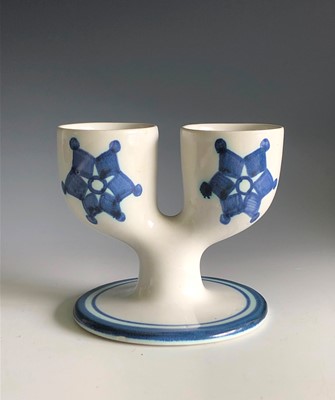 Lot 371 - A white Troika pottery double egg cup with...