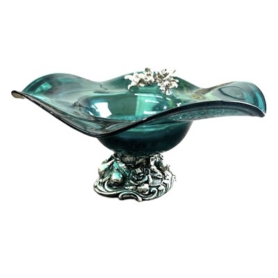 Lot 128 - An Italian glass bowl with white metal...