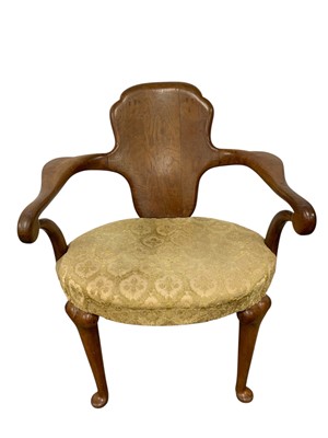 Lot 734 - A George II walnut 'Shepherd's Crook' armchair.
