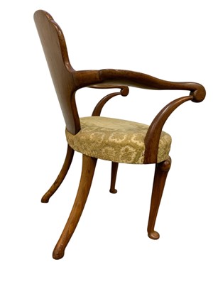 Lot 734 - A George II walnut 'Shepherd's Crook' armchair.