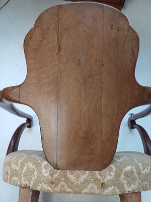 Lot 734 - A George II walnut 'Shepherd's Crook' armchair.