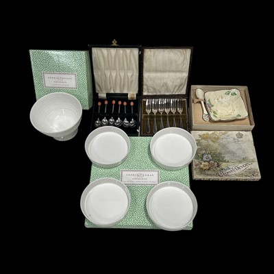 Lot 136 - A Crown Devon dish and spoon, two boxed Sophie...