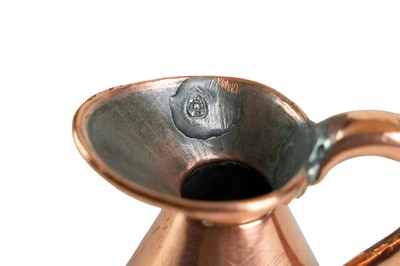 Lot 41 - Six graduated copper measuring jugs.