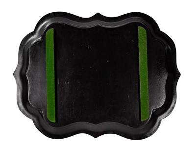 Lot 7 - An early Victorian black lacquered tea tray.