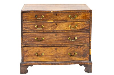 Lot 964 - A George III mahogany serpentine fronted chest.