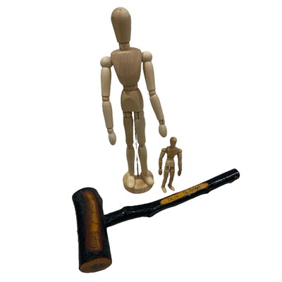 Lot 159 - Two wooden Articulated artist mannequins, 33cm...