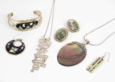 Lot 163 - A selection of silver and white metal...