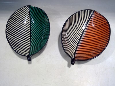 Lot 172 - Two 1950s Bitossi Leaf Design Bowls. The Bowls...