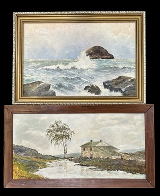 Lot 187 - Two Cornish scenes: one, a view from...