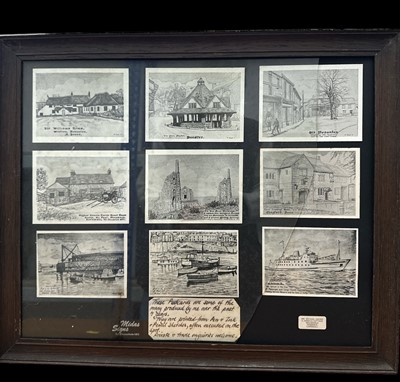 Lot 193 - A framed selection of postcards by Mr Michael...