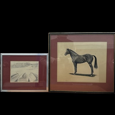 Lot 196 - A well-executed watercolour of a horse,...