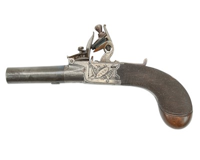 Lot 130 - A Flintlock 54 bore pocket pistol by Hill, London.