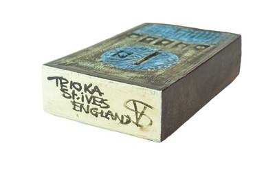 Lot 224 - A Troika St Ives Stove Man slab vase.