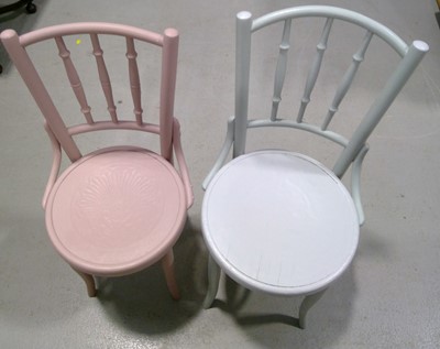 Lot 24 - Two Painted Bistro Chairs.