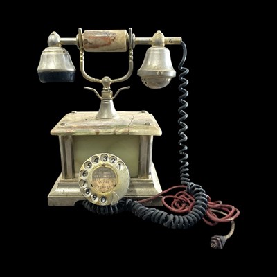 Lot 77 - A vintage onyx telephone.