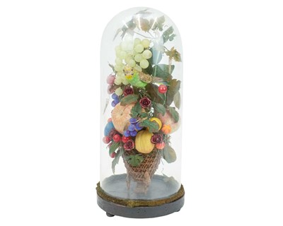 Lot 29 - A Victorian taxidermy, silk and wax display.