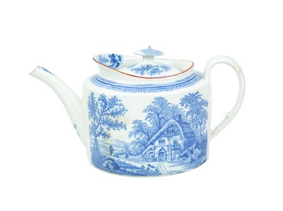 Lot 674 - A Davenport oval teapot and cover.