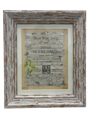 Lot 92 - 'Skye Boat Song' sheet music collage art,...