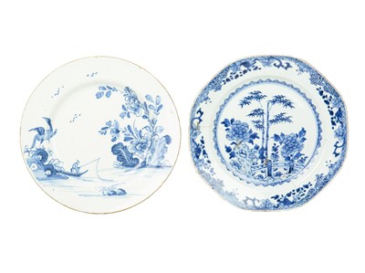 Lot 696 - An English Delft plate, circa 1780.