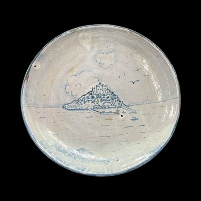 Lot 39 - A studio pottery "Cornish Delft" side plate,...