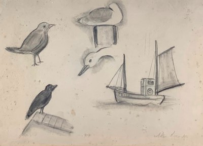 Lot 406 - Alan LOWNDES (1921-1978) Study of Seagulls, PZ...