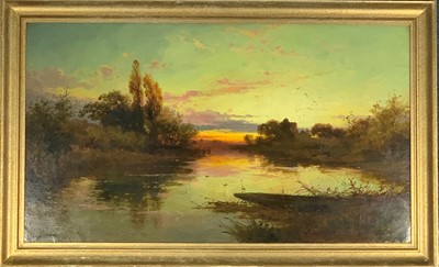 Lot 1036 - John Horace HOOPER (1851-1906) Evening Cookham...