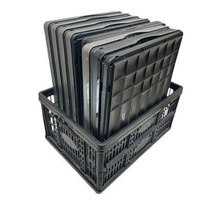 Lot 119 - Eight folding plastic storage boxes. 35 x 48 x...