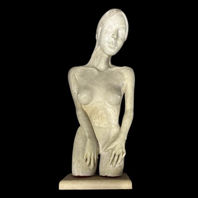 Lot 127 - A glazed clay nude figure, 90cm tall.
